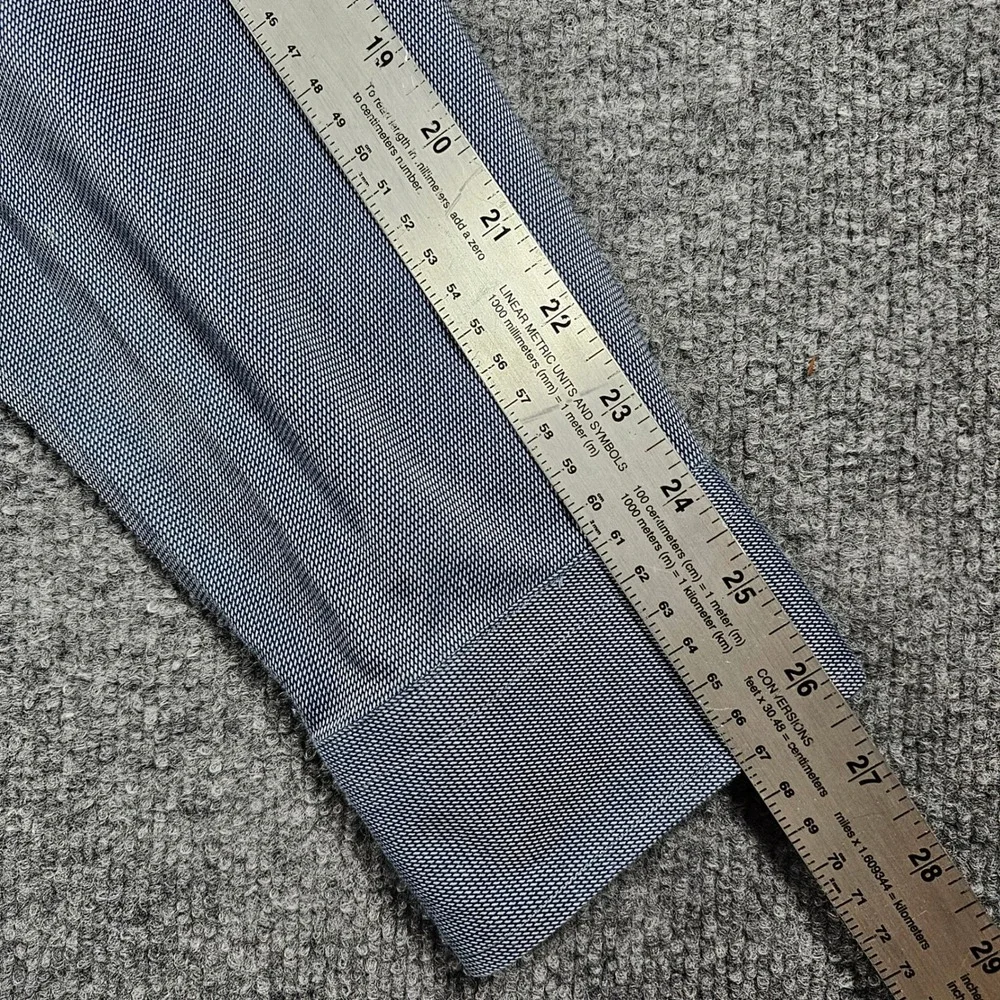 Banana Republic Mens XL Blue No-Iron Tailored Slim Fit Micro Pattern Dress Shirt
